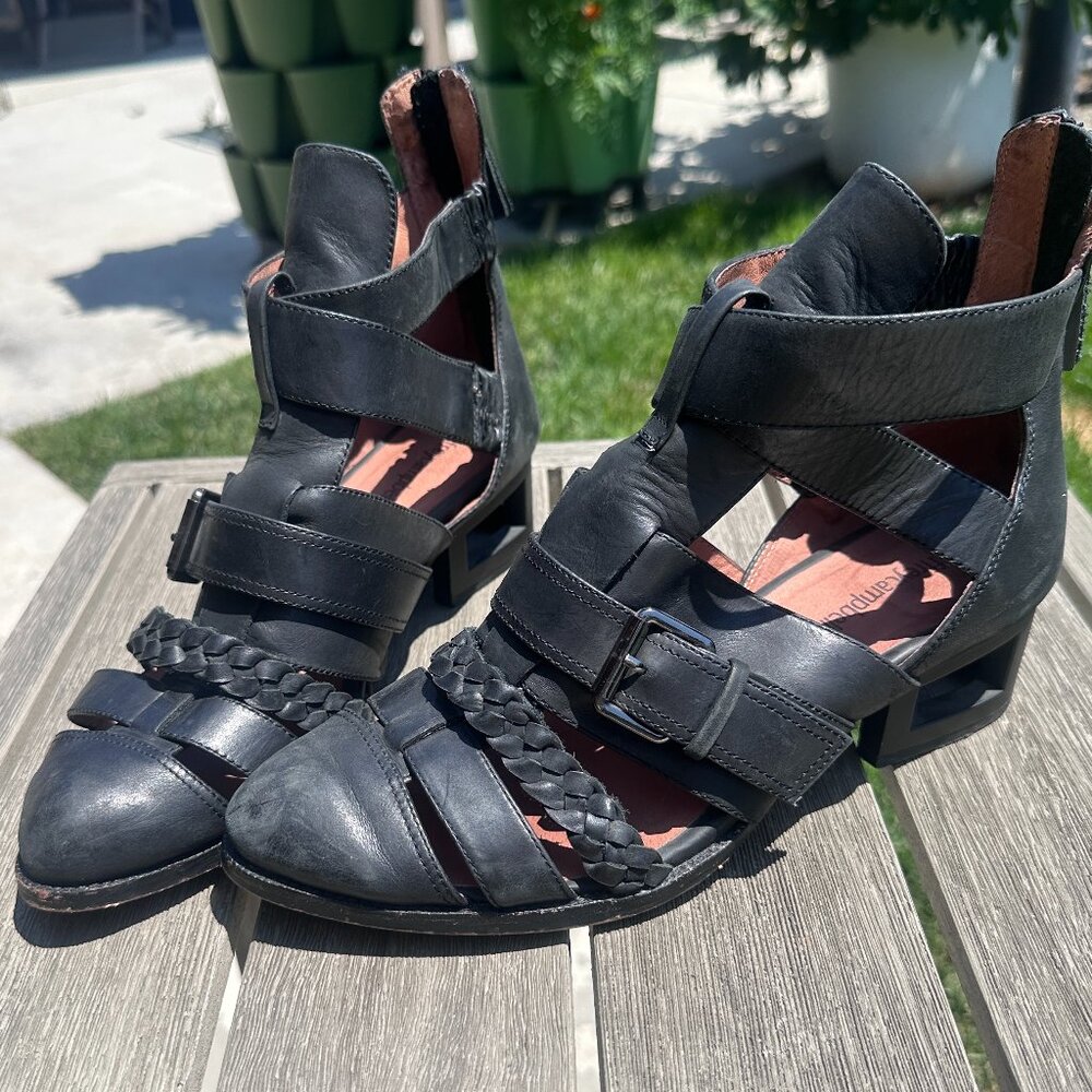 GUC Jeffrey Campbell Level-Up Cut-Out Strappy Booties